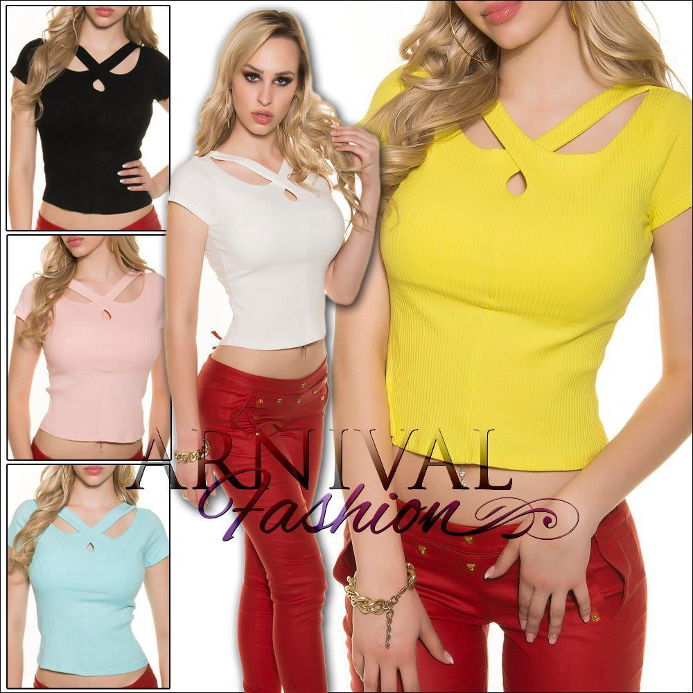 SEXY CASUAL CROP TOPS XS S M L WOMENS SHORT SLEEVE T SHIRT BLOUSE