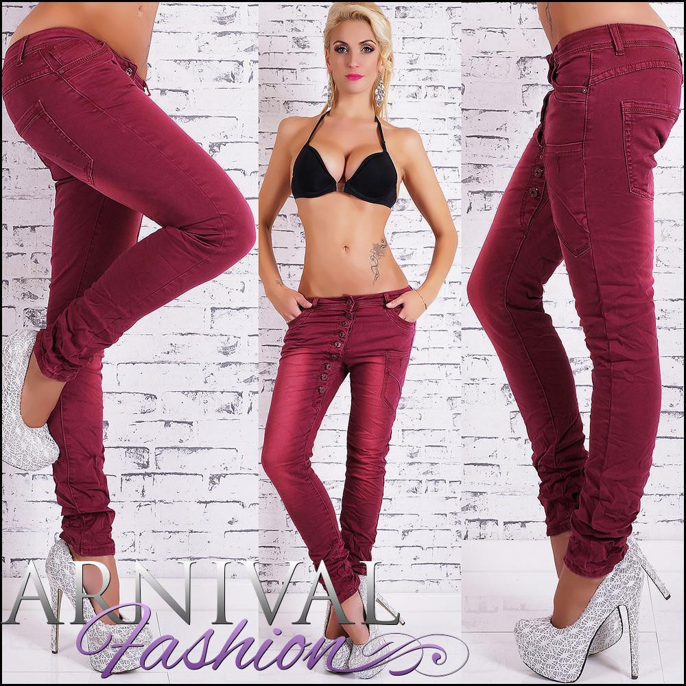 SEXY SKINNY STRETCH JEANS 10 12 14 WOMENS red DENIM HOT PANTS LADIES  TROUSERS AU - ARNIVAL