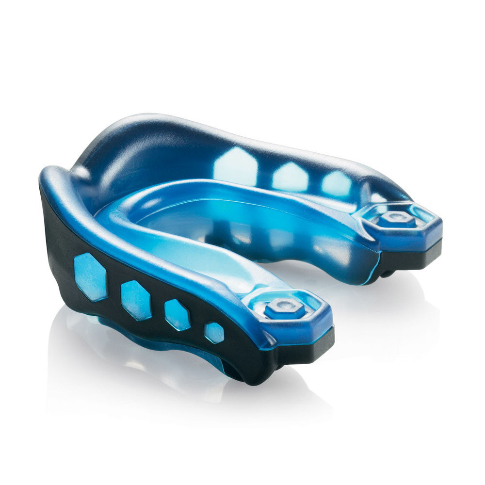 Protège-dents Shock Doctor Gel Max - Adulte 11+ Ans - Bleu - Avec Attache (Neuf)