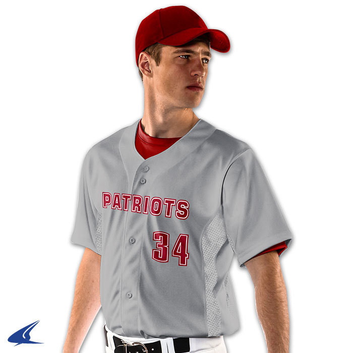 Adult 2X-Large Black,White CHAMPRO Top Spin Lightweight Polyester Baseball Jersey 