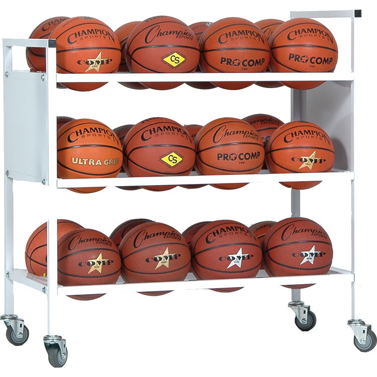 Champion Sports 24 Basketball Double Wide Ball Cart