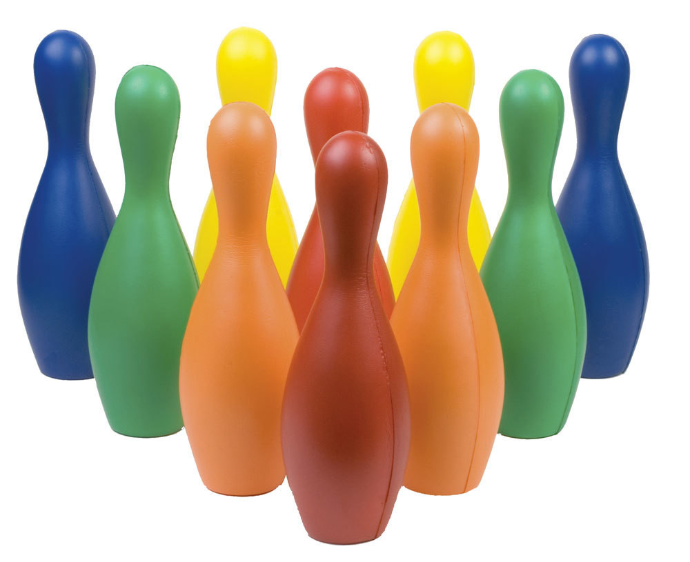 rainbow foam bowling pins