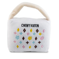 White Chewy Vuiton Purse Toy