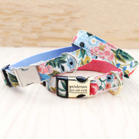 Engraved Buckle Canvas Personalized Dog Collars
