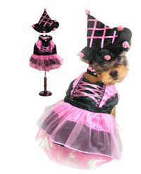 Pink Pom Pom Witch Dog Costume