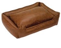 Faux Leather Lounge Dog Bed