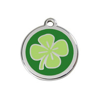 Four Leaf Clover Stainless Steel Enamel Pet ID Tag