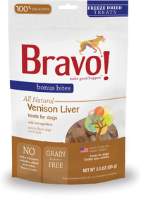 Bravo Bonus Bites Freeze Dried Venison Liver Treats