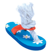 Flower Flip Flop Latex & Rope Toy