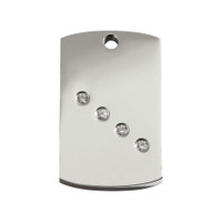 Diamante Rectangle Polished Stainless Steel Pet ID Tag