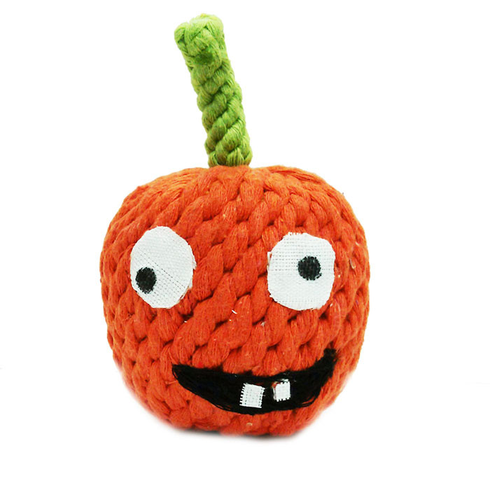 stuffed pumpkin dog toy