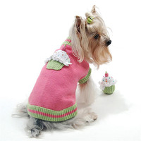 Oscar Newman Pet Sprinkles Cupcake Sweater & Toy