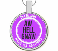 Aw Hell Gnaw Silver Pet ID Tags