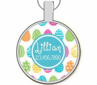 Easter Egg Silver Pet ID Tags