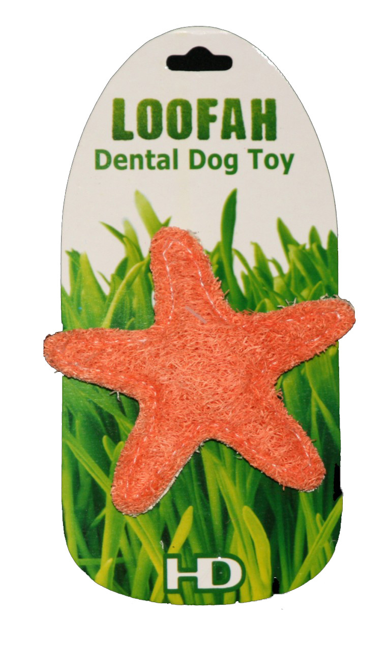 loofah dental dog toy