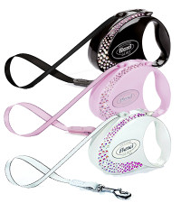 Flexi Glam Composition Retractable Tape Leash