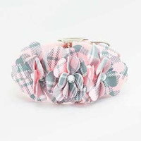 Susan Lanci Scotty Puppy Pink Plaid Tinkies Garden Ultrasuede Collar