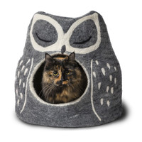 Grey Owl Felted Cat Cave