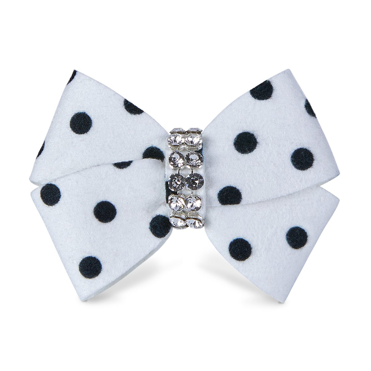 Susan Lanci Black And White Polkadot Nouveau Bow Hair Bow