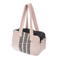 Grey And Pink Zipper Dog Carrier