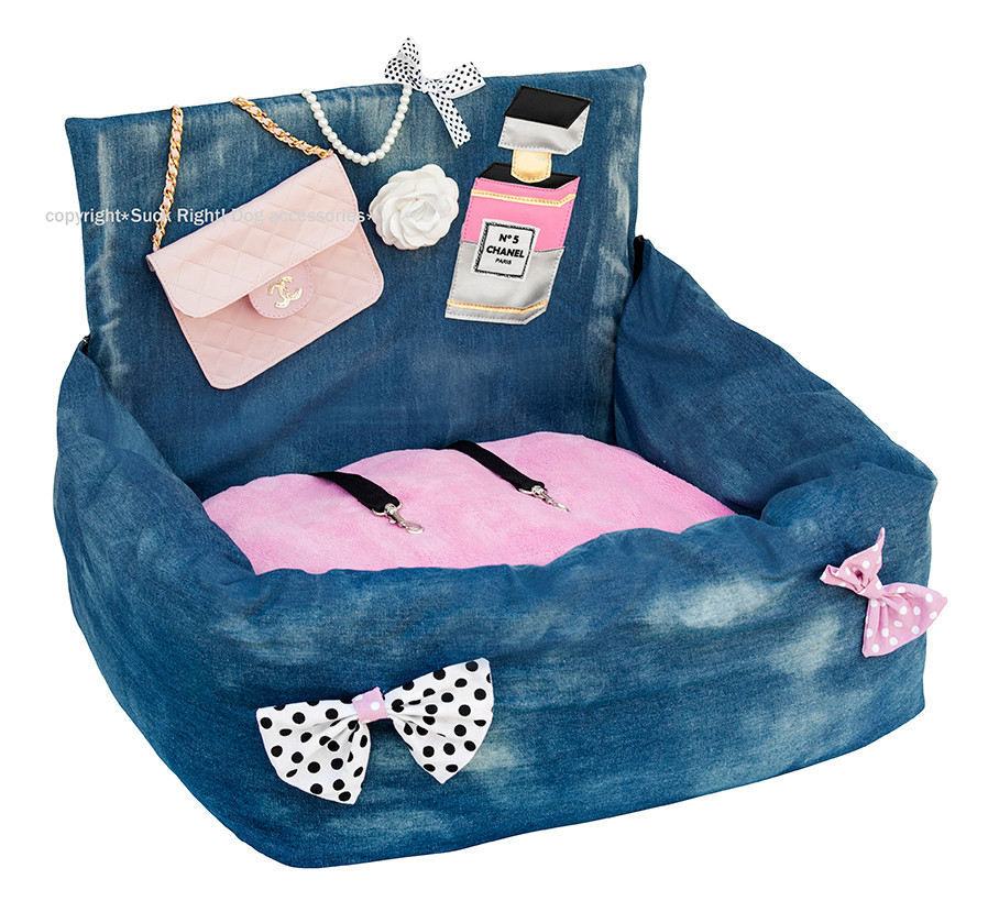 Pink Chanel Flap Bag Driving Kit Dog Car Seat