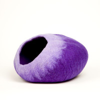 Purple Ombre Felted Cat Cave