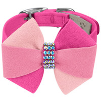 Susan Lanci Pink Velvet Pinwheel Bow Collar