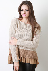 Chiffon Ruffle Sweater Top