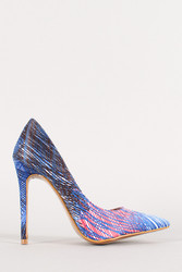 Abstract Print Pointy Toe Stiletto Pump