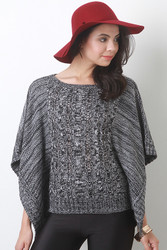 Twisted Knit Dolman Sweater Top