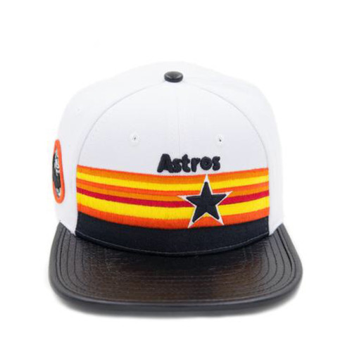 Astros Star >> Houston Astros Retro Stripe Star Logo Leather Strapback Astros Star >> Houston Astros Retro Stripe Star Logo Leather Strapback