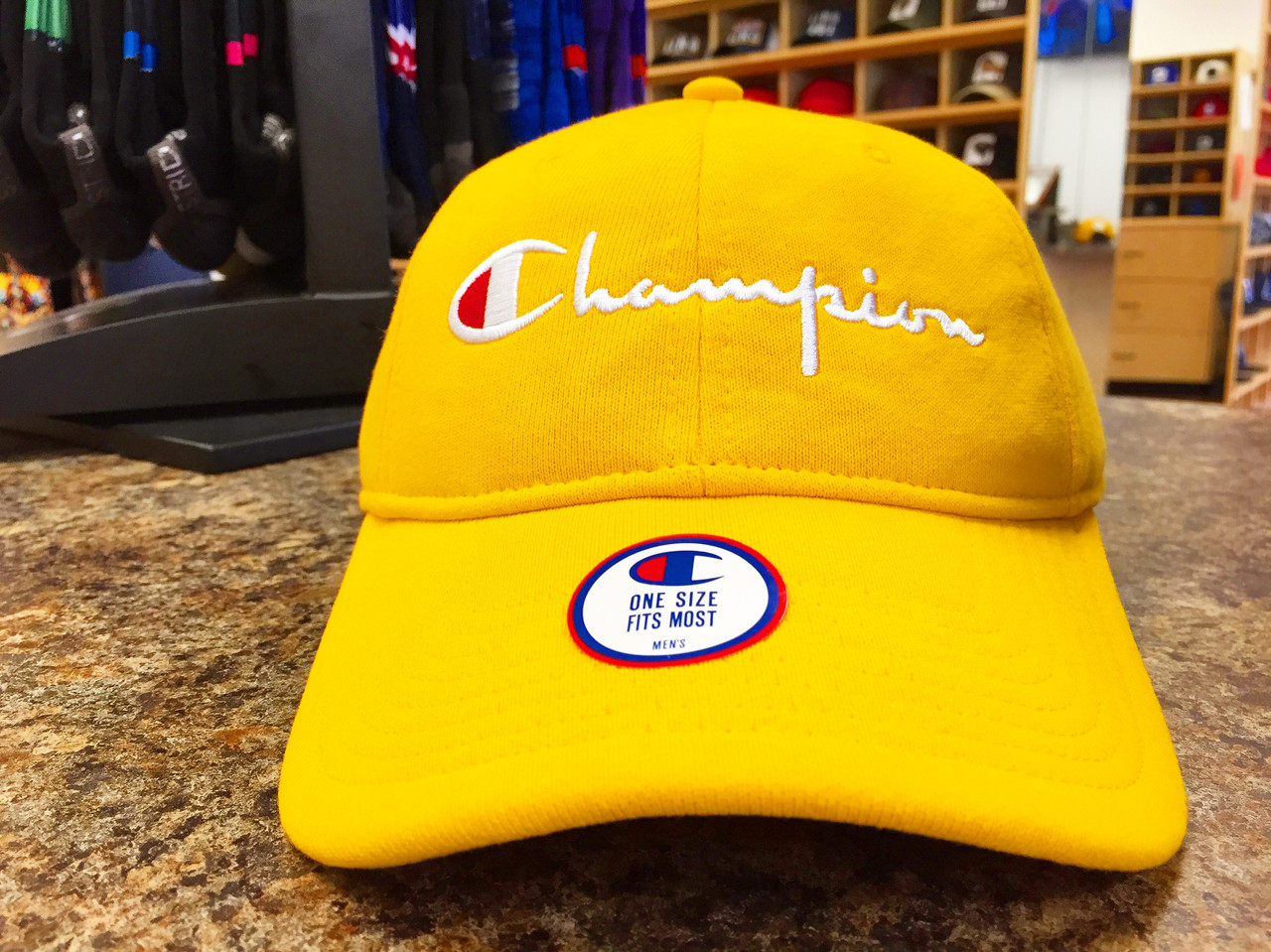 yellow champion cap