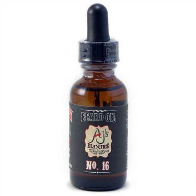 AJ's Elixirs Dark Side Beard Oil in Scent No.16 conditions and benefits both skin and hair.