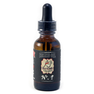 AJ's Elixirs Dark Side Beard Oil in Scent No.9 conditions and benefits both skin and hair.