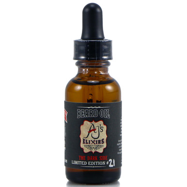AJ's Elixirs Dark Side Beard Oil in Scent No.21 conditions and benefits both skin and hair.