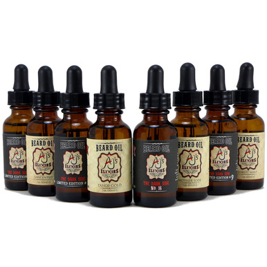 AJ's Elixirs Beard Oil grab bag. This Beard Oil combination kit gives you flexibility in choosing your scent each day!