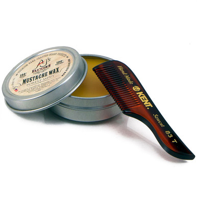 Get the perfect pairing with the Kent Moustache Comb Special Edition 83T and a tin of AJ's Elixirs famous Mustache Wax.