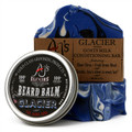 AJ's Elixirs gift pack of Beard Balm and Men's Bar Soap in Glacier scent.