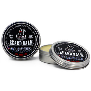 AJ's Elixirs Glacier scented Beard Balm from our Dark Side product line.
