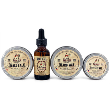 Complete beard care product grooming package which includes everything needed to maintain a healthy and great looking beard like Beard Oil, Beard Balm, Beard Wax, and Mustache Wax.