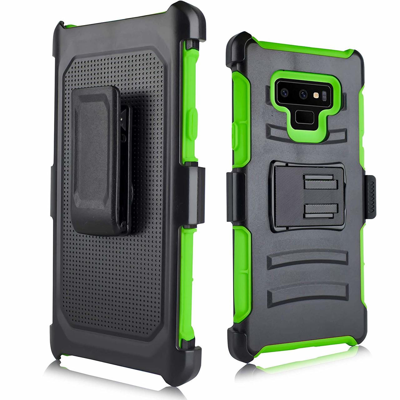 SALE* Advanced Armor Hybrid Kickstand Case with Holster for Samsung Galaxy  Note 9 - Green - HD Accessory