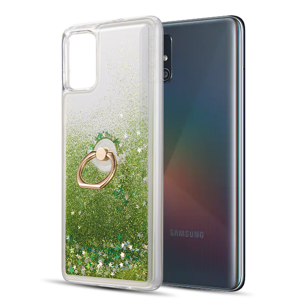 Quicksand Glitter Waterfall Case with 360° Rotating Ring Holder for Samsung  Galaxy A51 - Green - HD Accessory