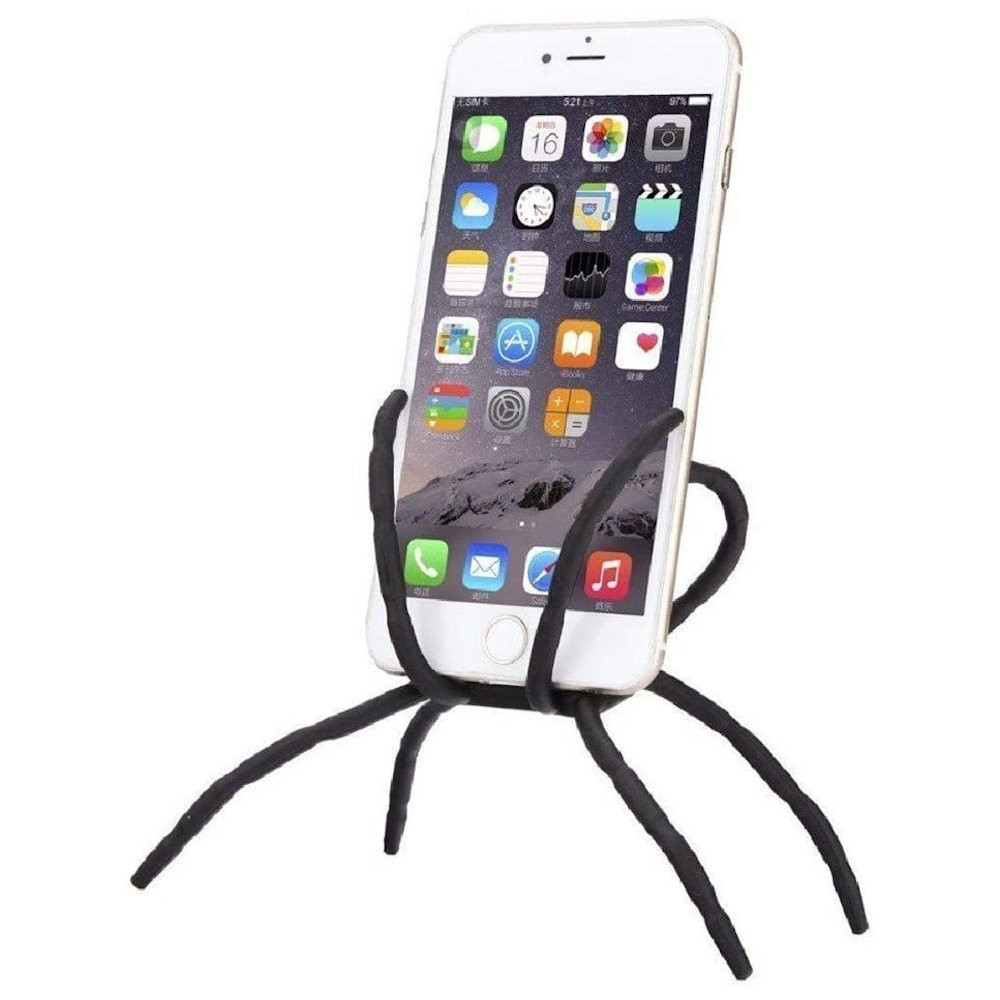 Universal Flexible Spider Smartphone Holder Stand Black HD Accessory