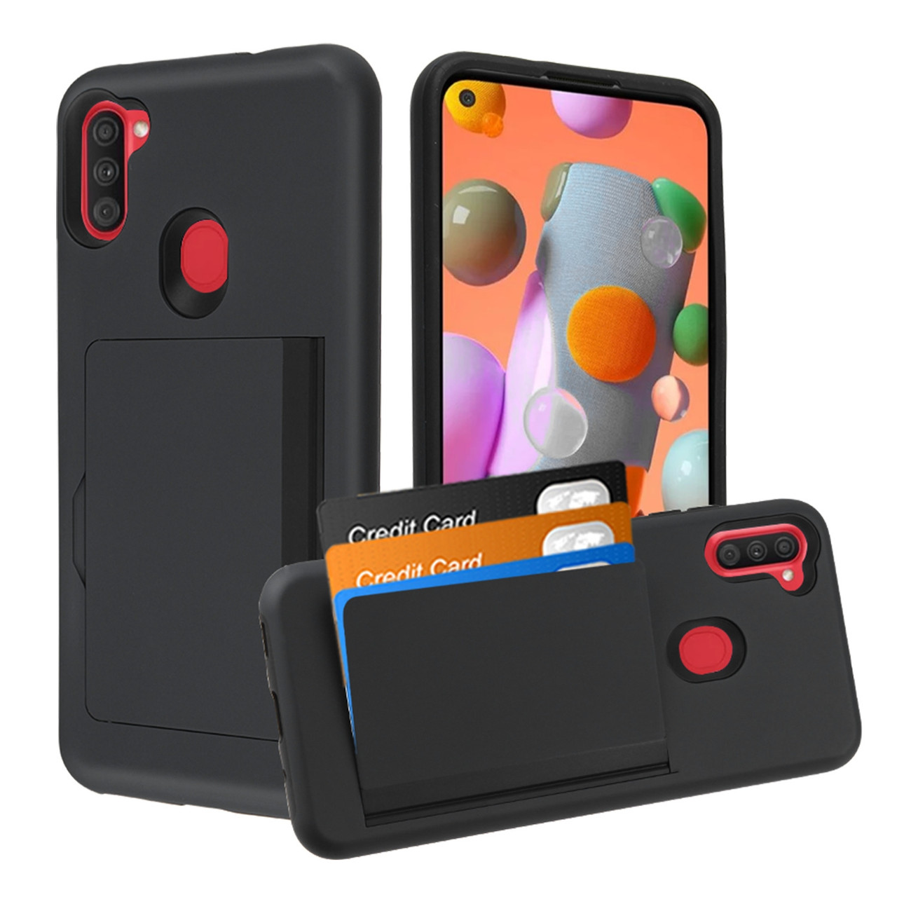 Poket Credit Card Hybrid Armor Case for Samsung Galaxy A11 ...