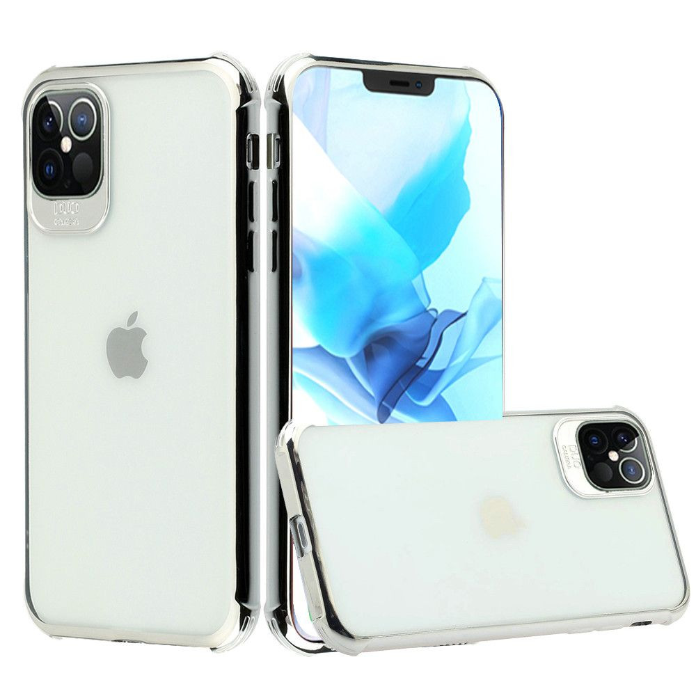 Corner Guard Electroplating Transparent Tpu Case For Iphone 12 Pro Max Silver Hd Accessory