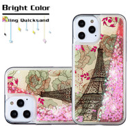 Quicksand Glitter Waterfall Transparent Case For Iphone 12 Iphone 12 Pro Eiffel Tower Hd Accessory