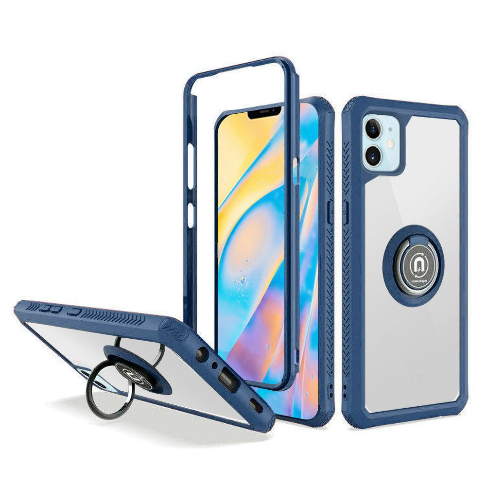 Sale Tough Fusion X Hybrid Case With Ring Stent Finger Loop For Iphone 12 Mini Navy Blue Hd Accessory