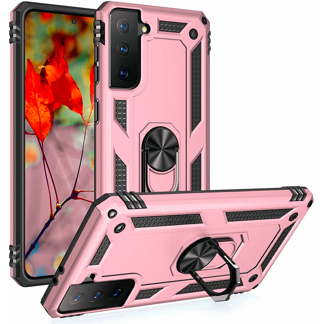 Finger Loop Armor Hybrid Case With 360 Rotating Ring Holder Kickstand For Samsung Galaxy S21 5g Pink Sand Hd Accessory Finger Loop Armor Hybrid Case With 360 Rotating Ring Holder Kickstand For Samsung Galaxy S21 5g Pink Sand Hd Accessory