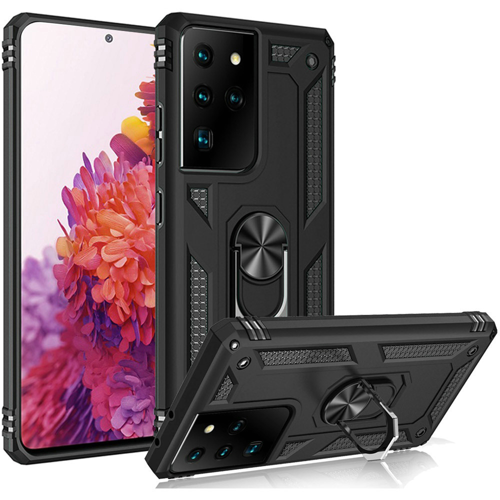 Finger Loop Armor Hybrid Case With 360 Rotating Ring Holder Kickstand For Samsung Galaxy S21 Ultra 5g Black Hd Accessory Finger Loop Armor Hybrid Case With 360 Rotating Ring Holder Kickstand For Samsung Galaxy S21 Ultra 5g Black Hd Accessory