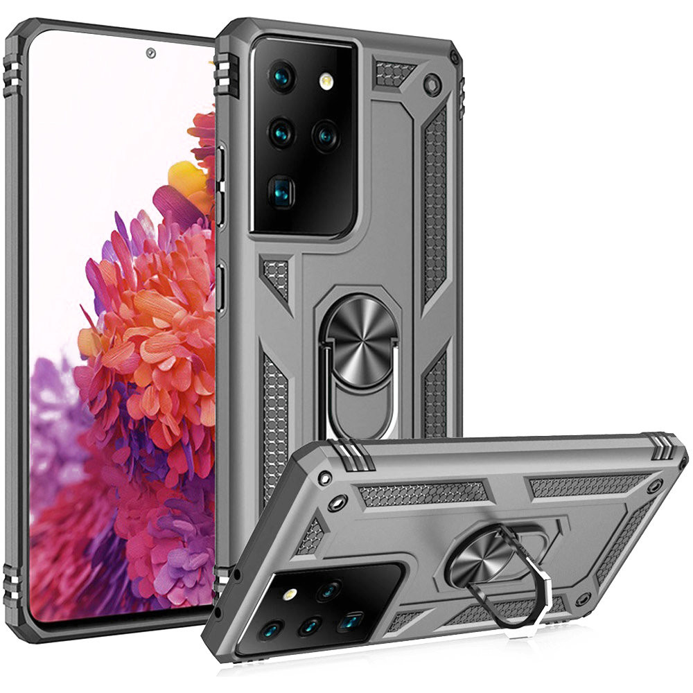 Sale Finger Loop Armor Hybrid Case With 360 Rotating Ring Holder Kickstand For Samsung Galaxy S21 Ultra 5g Grey Hd Accessory Sale Finger Loop Armor Hybrid Case With 360 Rotating Ring Holder Kickstand For Samsung Galaxy S21 Ultra 5g Grey Hd Accessory